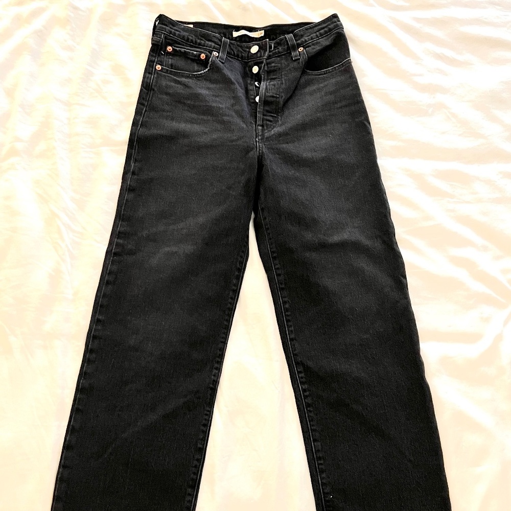 Levi's Ribcage Straight Waterless W28 L29 Gray-Black